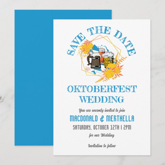 RESERVA LA FECHA BODA DEL OKTOBERFEST (Anverso / Reverso)