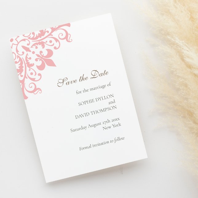 Reserva La Fecha Boda del patrón de Regencia Rosa Fleur de Lis de F (Subido por el creador)