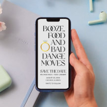 Boda digital única divertida salva la fecha