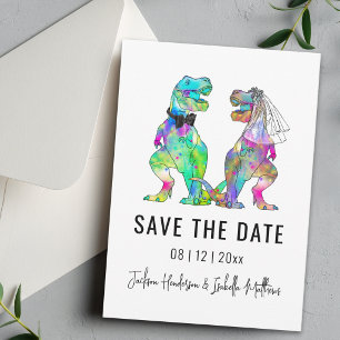 Reserva La Fecha Boda divertida con tema de dinosaurio
