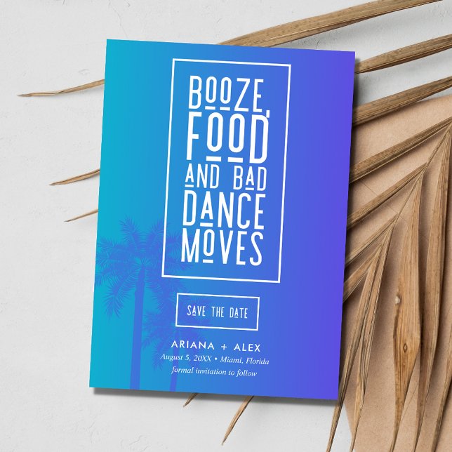 Reserva La Fecha Boda divertida de destino de playa (Funny Beach Destination Wedding Save The Date)