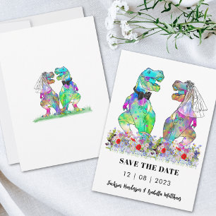 Reserva La Fecha Boda divertida de dinosaurios