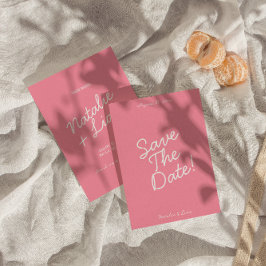 Reserva La Fecha Boda Divertida de Verano Caprichosa Rosa Moderna