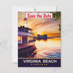 Reserva La Fecha Boda dorada en el paseo marítimo de Virginia Beach