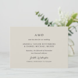 Reserva La Fecha Boda elegante Andrea beige