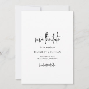 Reserva La Fecha Boda elegante atemporal en blanco y negro