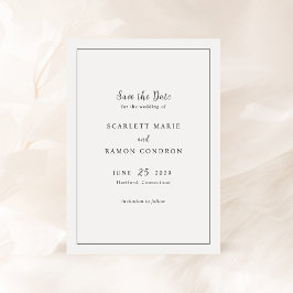 Reserva La Fecha Boda elegante atemporal en blanco y negro