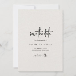 Reserva La Fecha Boda elegante beige neutral atemporal