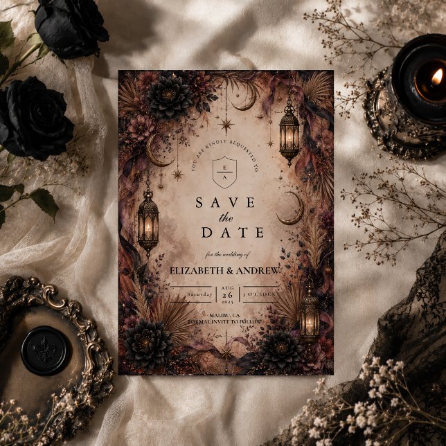 Reserva La Fecha Boda Elegante Boho Goth (Subido por el creador)