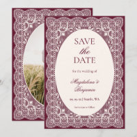 Boda Elegante Burgundy Chic Encaje Marfil Antiguo