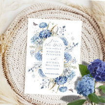 Boda elegante con flor silvestre azul polvoriento