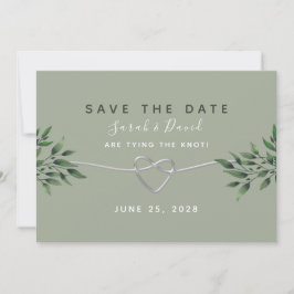 Reserva La Fecha Boda elegante con greenery de acuarela