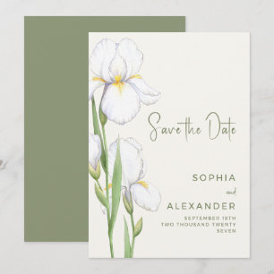 Reserva La Fecha Boda elegante con lirios blancos