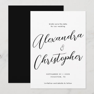 Reserva La Fecha Boda elegante de caligrafía
