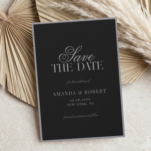 Reserva La Fecha Boda Elegante de Dinero Antiguo en Negro Mate (Subido por el creador)