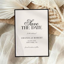 Boda elegante de dinero antiguo en negro y marfil