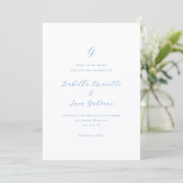 Reserva La Fecha Boda elegante de estilo costero en azul y blanco