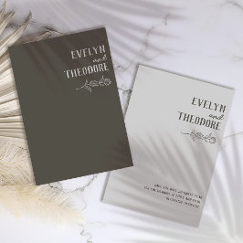 Reserva La Fecha Boda elegante de flor de línea neutra