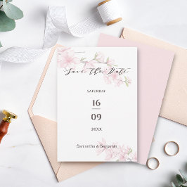 Reserva La Fecha Boda elegante de flor de primavera