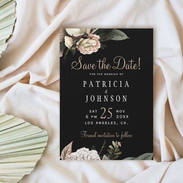 Reserva La Fecha Boda elegante de flores blancas de invierno salva  (Subido por el creador)
