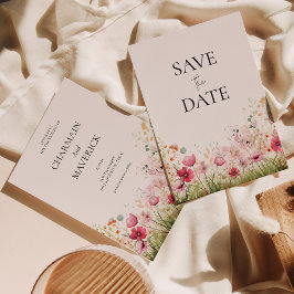 Reserva La Fecha Boda elegante de flores silvestres