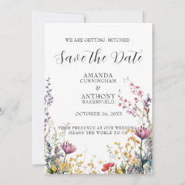 Reserva La Fecha Boda elegante de flores silvestres de primavera Sa