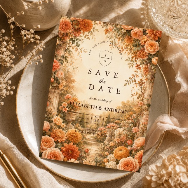 Reserva La Fecha Boda elegante de jardín de otoño (Subido por el creador)