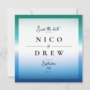 Reserva La Fecha Boda elegante de orgullo gay masculino 