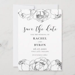 Reserva La Fecha Boda elegante de peonatos negros y blancos