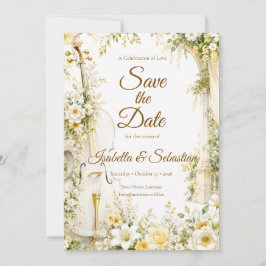 Reserva La Fecha Boda elegante en jardín musical