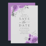 Reserva La Fecha Boda elegante floral lavanda púrpura y plata<br><div class="desc">Boda elegante floral lavanda púrpura y plata Guarde la fecha

Vea la colección coincidente en la tienda Niche and Nest</div>