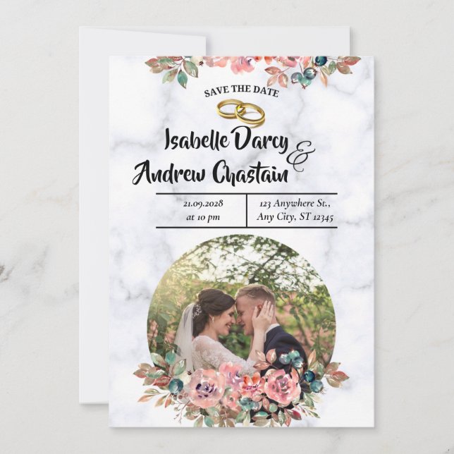 Reserva La Fecha Boda elegante Minimalista moderna (Anverso)