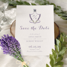 Boda elegante monograma Escudo Lavender
