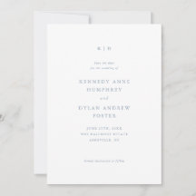 Boda elegante simple de azul polvoriento