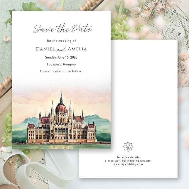 Reserva La Fecha Boda en Budapest Hungría Guardar la Fecha (Budapest Hungary Destination Wedding Save The Date)