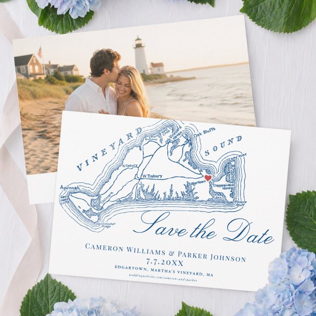 Reserva La Fecha Boda en el Harbor View Hotel Martha's Vineyard (Harbor View Hotel Wedding Edgartown Martha's Vineyard Map Save the Date by Coastal Map Designs)