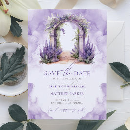 Reserva La Fecha Boda en el jardín de lavanda Foto personalizada