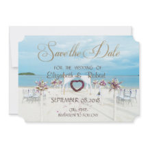 Boda en la Playa,Arbusto Floral - Guardar la Fecha