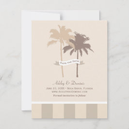 Reserva La Fecha Boda en Playa Neutral Beige Palm Trees