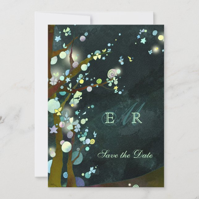 Reserva La Fecha Boda en Woods Save the Date (Anverso)