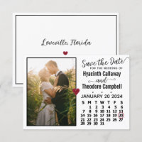 Boda Enero de 2024 Personalizado de calendario Fot