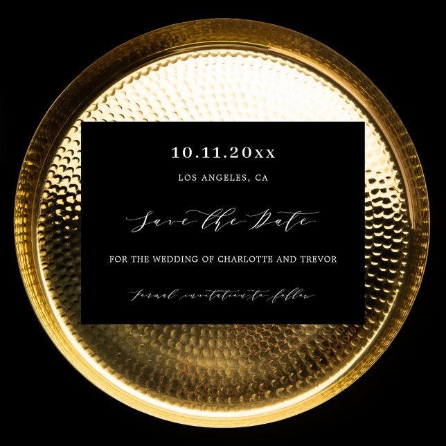 Reserva La Fecha Boda escritura blanca negra moderna (Subido por el creador)