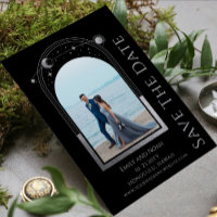 Boda espacial Mystic Black Silver Sun Moon Star