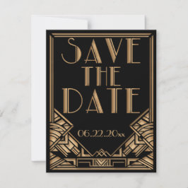 Reserva La Fecha Boda estilo Art Deco Gatsby Guardar la fecha