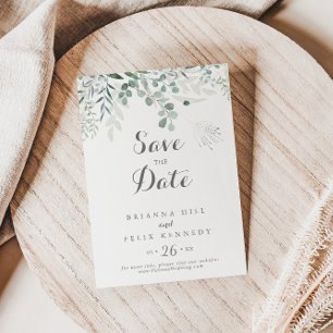 Reserva La Fecha Boda Eucalyptus de Verdemia minimalista