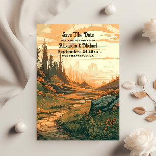 Reserva La Fecha Boda Evergreen del Bosque Rústico de Montaña