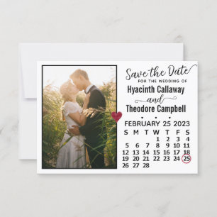 Reserva La Fecha Boda Febrero 2023 Personalizado del calendario Fot