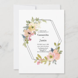 Reserva La Fecha Boda floral acuarela