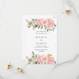 Reserva La Fecha Boda floral acuarela de verano