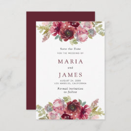 Reserva La Fecha Boda floral acuarela de verano